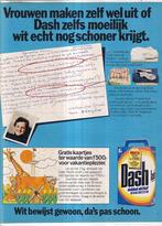 Retro reclame 1982 Dash wasmiddel draagkoffer kaartjes, Verzamelen, Retro, Overige typen, Ophalen of Verzenden