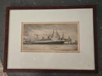 Ets Nieuw-Amsterdam Wilhelminakade, Antiek en Kunst, Kunst | Etsen en Gravures, Ophalen of Verzenden