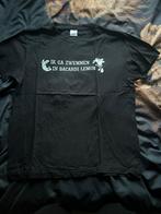 Zwarte t-shirt met opdruk, Ophalen of Verzenden, Zo goed als nieuw, Maat 52/54 (L), Zwart
