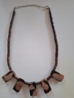 Ketting parelmoer hangers met hout, Overige materialen, Bruin, Verzenden, Gebruikt