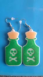 Epoxy Poison bottle oorbel, Overige materialen, Hangers, Verzenden, Nieuw