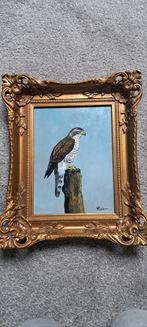 Schilderij van Henk Poeder: Roofvogel op paal, Ophalen of Verzenden