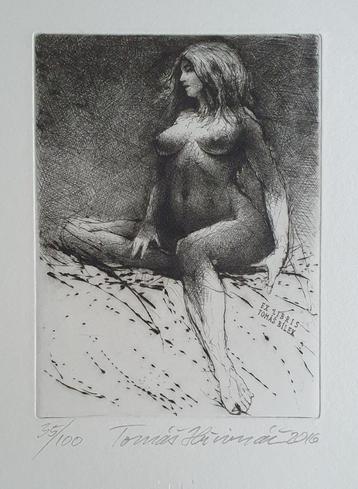 Exlibris / Ex libris Thomas Hrivnac, zittend naakt beschikbaar voor biedingen