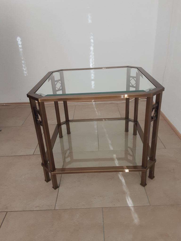 Mooie glazen bijzettafel  - OPHALEN IN ZUIDLAREN, Huis en Inrichting, Ophalen, Glas, Minder dan 55 cm, 45 tot 60 cm