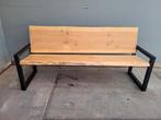 Tuinbank douglas hout met stalen frame. Boomstamlook, Tuin en Terras, Tuinbanken, Ophalen of Verzenden, Nieuw, Hout