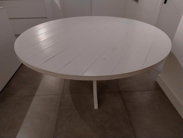 Ronde Eettafel - 170cm - Opknapper!, Huis en Inrichting, Tafels | Eettafels, Gebruikt, 150 tot 200 cm, 150 tot 200 cm, Rond, Grenenhout