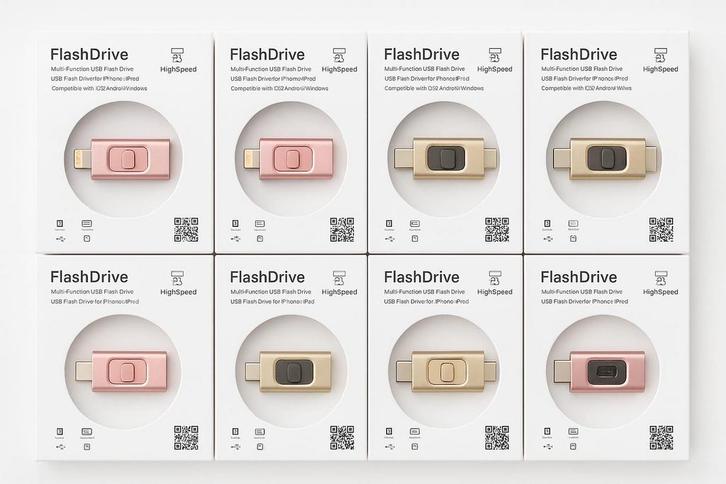 128GB USB Flashdrive Goud/Roze - Mobiele Geheugenstick, Computers en Software, USB Sticks, Nieuw, 128 GB, Ophalen of Verzenden