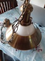Hanglamp voor hoge ruimte koper/melkglas, Ophalen, Gebruikt, Metaal, Minder dan 50 cm