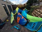 Naish Dash 7, 9, 12 kites + Torque Bar (2018/2021), Watersport en Boten, Kitesurfen, Geen board, Ophalen, Gebruikt, 9 m²