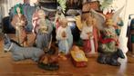 Antiek kerststal beeldjes steen gips 14 delig zonder stal, Ophalen of Verzenden, Zo goed als nieuw