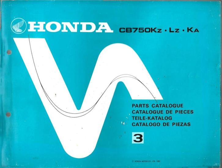 Honda CB750 Kz Lz Ka parts list (7489z) motor, Motoren, Handleidingen en Instructieboekjes, Honda, Ophalen of Verzenden