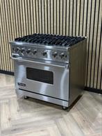 Viking Fornuis 91cm breed Inox + GASOVEN, Hete lucht, 60 cm of meer, Ophalen of Verzenden, Zo goed als nieuw