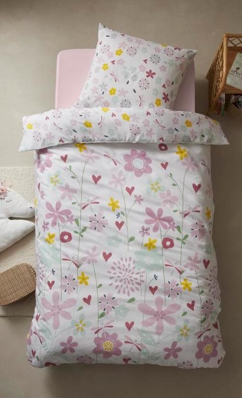 Vertbaudet dekbedovertrekset FLOR’AILES, 140x200 cm, Kinderen en Baby's, Kinderkamer | Beddengoed, Zo goed als nieuw, Dekbedovertrek