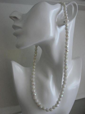 Vintage ketting kristallen witte Aurora Borealis. beschikbaar voor biedingen
