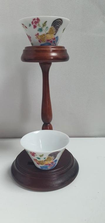 Chinees miniatuur kopjes hanen decor beschikbaar voor biedingen