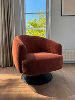 Nieuwe draaifauteuil ribstof Terra/Koper kleur, Huis en Inrichting, Fauteuils, Ophalen, Zo goed als nieuw, Minder dan 75 cm, 50 tot 75 cm