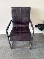 6 Zwarte stoelen buffelleer, Huis en Inrichting, Stoelen, Ophalen, Zwart, Zo goed als nieuw, Vijf, Zes of meer stoelen