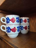 Boerenbont Koffiekopjes - 4 stuks, Gebruikt, Ophalen of Verzenden, Kop(pen) en/of Schotel(s), Aardewerk