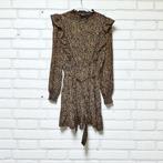 Lofty Manner Jurk Maat S Zwart Bruin Abstract Ruches, Verzenden, Lm, Zo goed als nieuw, Maat 36 (S)