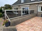 Glazen windscherm, ca. 7,20 m x 1,00 m. Licht getint glas., Tuin en Terras, Ophalen, Gebruikt, 100 tot 150 cm, Aluminium