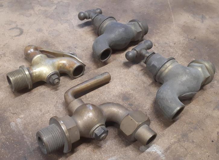 Grote duims kranen 1" brons messing koper, Antiek en Kunst, Antiek | Koper en Brons, Ophalen of Verzenden