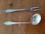 Zilveren kinderlepel en vleesvork., Antiek en Kunst, Antiek | Bestek, Ophalen of Verzenden