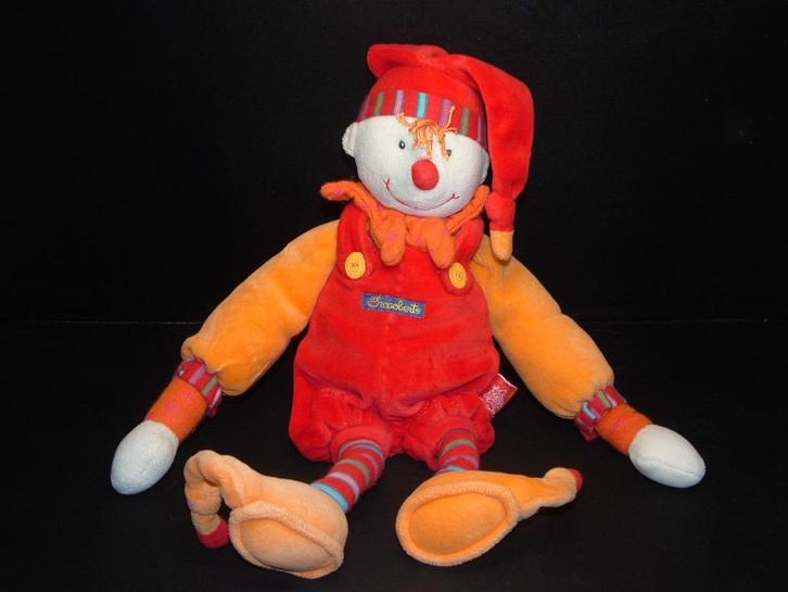 MOULIN ROTY POPJE DRAGOBERT VELOURS WIT MET ORANJE, Kinderen en Baby's, Speelgoed | Knuffels en Pluche, Nieuw, Overige typen, Verzenden