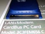 3Com 3C3FEM656 C PCMCIA netwerkkaart LAN 56K Xjack PC Card, Ophalen of Verzenden, 3COM