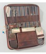 1960 vintage Reis-verzorgings set tas leder mannen lederen, Ophalen of Verzenden