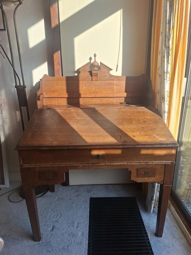 Vintage houten secretaire bureau, Antiek en Kunst, Antiek | Kantoor en Zakelijk, Ophalen of Verzenden
