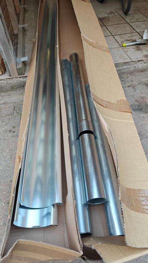 Zinken mastgoot M30 en afvoerpijp 8cm, Doe-het-zelf en Verbouw, Buizen en Afvoer, Nieuw, Dakgoot, Zink, 2 tot 4 meter, 80 mm of meer