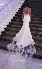 Sexy trouwjurk met kantensleep maat 38, Ophalen of Verzenden, Zo goed als nieuw, Wit, Trouwjurk