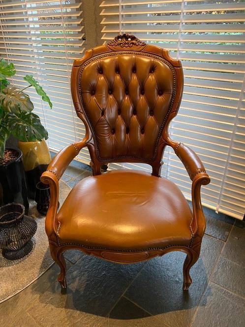 Antieke leren stoel | IN ZEER GOEDE STAAT, Antiek en Kunst, Antiek | Meubels | Stoelen en Banken, Ophalen