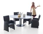 Leolux Calbuco eettafel 125x150 cm, Ophalen, Eikenhout, 200 cm of meer, 50 tot 100 cm