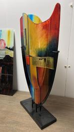 Vaas glas gekleurd “Fire” 37x59cmH, Huis en Inrichting, Woonaccessoires | Vazen, Overige kleuren, Nieuw, Ophalen of Verzenden