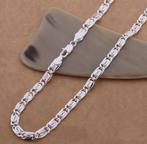 Platte Koningsketting Tibet zilver glans 55 CM -NIEUW-, Sieraden, Tassen en Uiterlijk, Ophalen of Verzenden, Nieuw, Zilver, Zilver