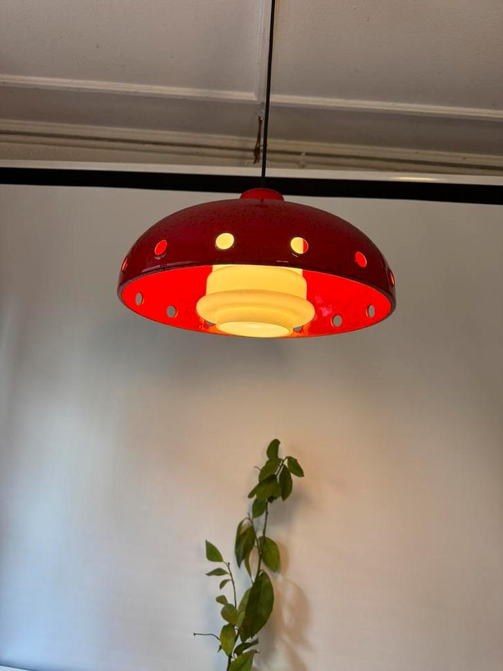 Hanglamp, sixties, zeventies,POP,Mid-Century, vintage.Lyfa, Huis en Inrichting, Lampen | Hanglampen, Gebruikt, Minder dan 50 cm