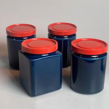 Arabia blauwe voorraadpotten vintage jaren 60 beschikbaar voor biedingen