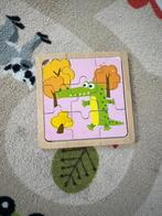 houten puzzel krokodil 9 stukjes, Ophalen of Verzenden, Minder dan 10 stukjes