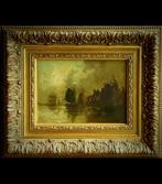 Oude meester schilderij: Havenlandschap, Antiek en Kunst, Ophalen of Verzenden