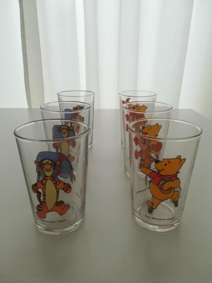 Winnie de Pooh glazen (6 stuks), Verzamelen, Disney, Nieuw, Servies, Winnie de Poeh of vrienden, Ophalen of Verzenden