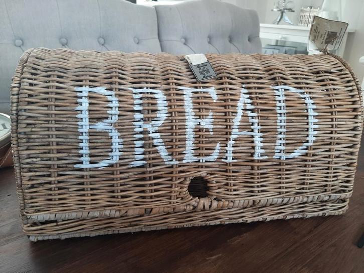 Riviera Maison Rustic rotan broodmand, Huis en Inrichting, Woonaccessoires | Schalen en Manden, Zo goed als nieuw, Rond, Riet