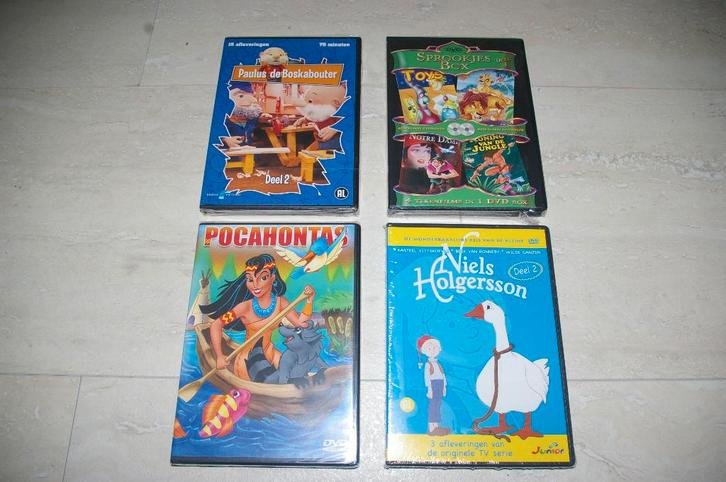 Vier kinder DVD's    Nieuw in de verpakking., Cd's en Dvd's, Dvd's | Kinderen en Jeugd, Nieuw in verpakking, Alle leeftijden, Ophalen of Verzenden