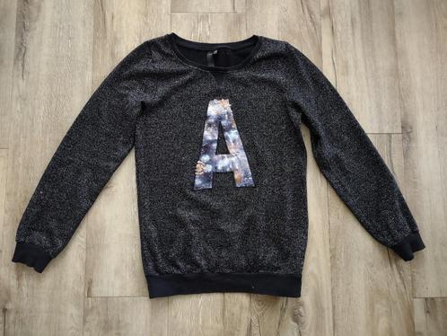 Prachtige zwarte glittertrui met grote A, Rainbow trui, S., Kleding | Dames, Truien en Vesten, Zo goed als nieuw, Maat 36 (S)