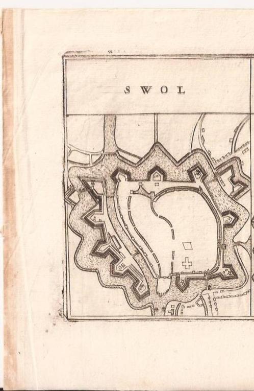 Zwolle 'Zwol' Aanzicht op de stad1706.Kopergravure Coronelli, Antiek en Kunst, Kunst | Etsen en Gravures, Ophalen of Verzenden