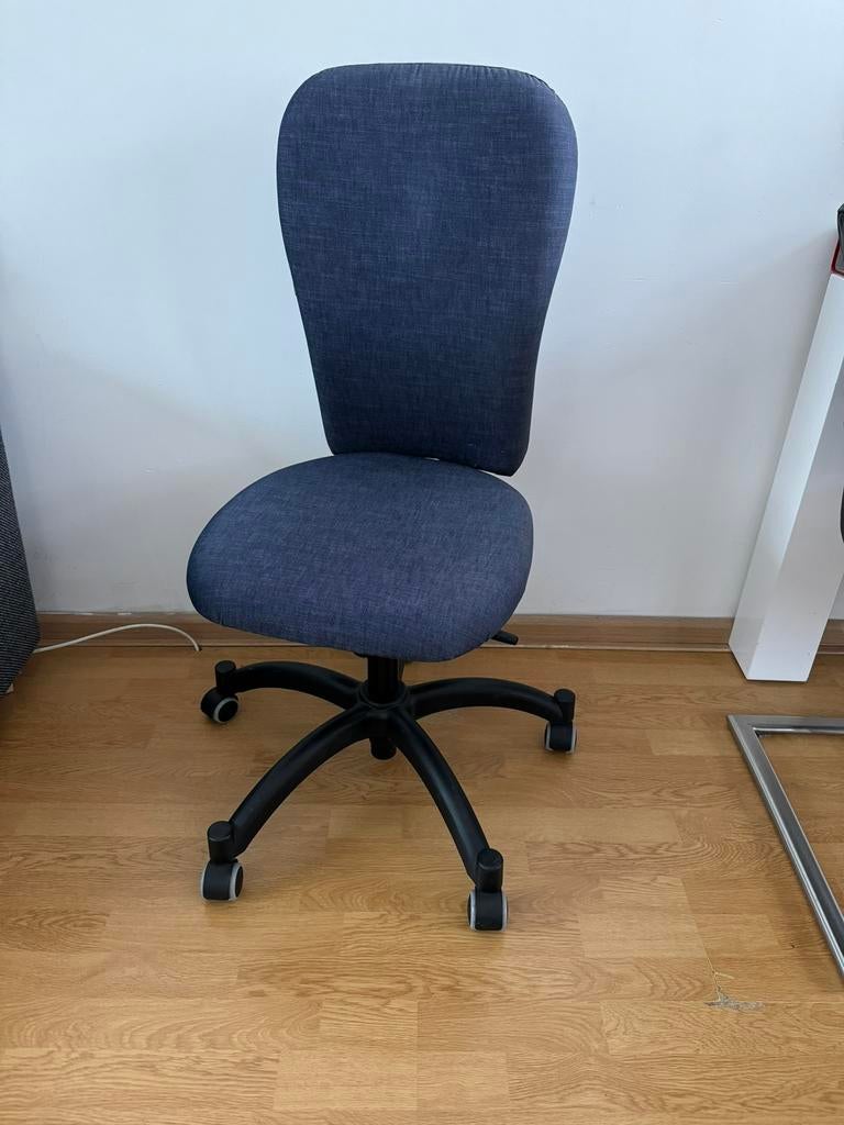 Ikea denim bureastoel, Huis en Inrichting, Bureaustoelen, Zo goed als nieuw, Bureaustoel, Blauw, Ergonomisch, Ophalen