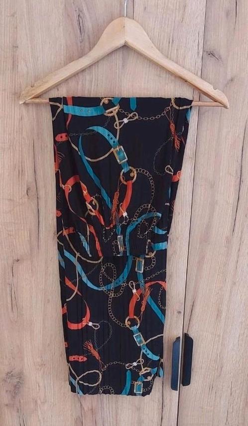 I🩷HOLALA Broek zwart+print S/M🙂, Kleding | Dames, Broeken en Pantalons, Nieuw, Maat 36 (S), Zwart, Lang, Ophalen of Verzenden