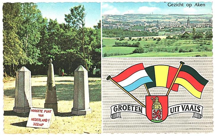 910727 Vaals Limburg ge Aken Drielandenpunt Grenspaal Grens, Verzamelen, Ansichtkaarten | Nederland, Ongelopen, Limburg, 1960 tot 1980