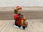 Kerstfiguur jongen met kar, Ophalen of Verzenden, Gebruikt