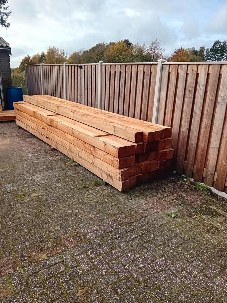 NOG ENKELE !! Douglas balken 15 bij 15 cm dik en 5 meter, Doe-het-zelf en Verbouw, Hout en Planken, Nieuw, Balk, Overige houtsoorten